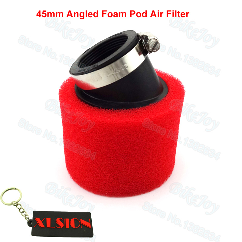 Red 45mm Angled Double Foam Air Filter Cleaner for... – Grandado