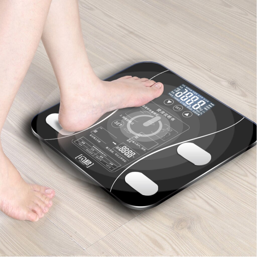 Bathroom Scales Floor Body Smart Electric Digital Weight Health Balance Scale Toughened Glass LCD Display 180kg/50g
