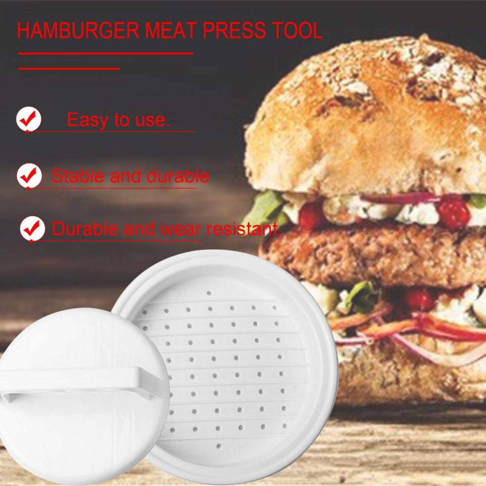 Multifunktionelt køkken madlavningsværktøj rund form mad grade pp diy hamburger kødpresseværktøj kødburger maker skimmel