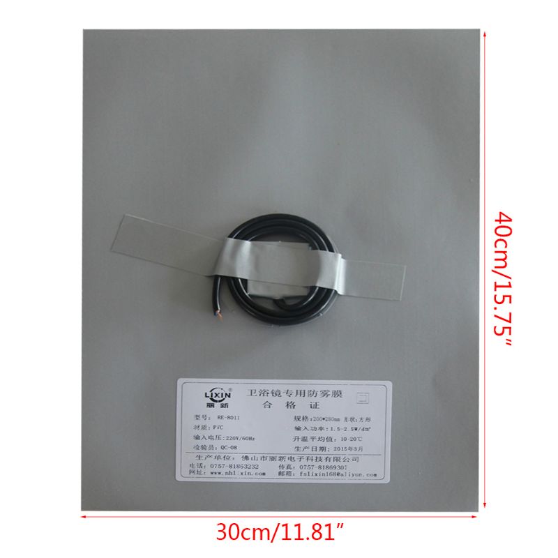 Film de protection Anti-buée pour miroir de salle de bain, Film chauffant électronique transparent et étanche pour miroir de maquillage