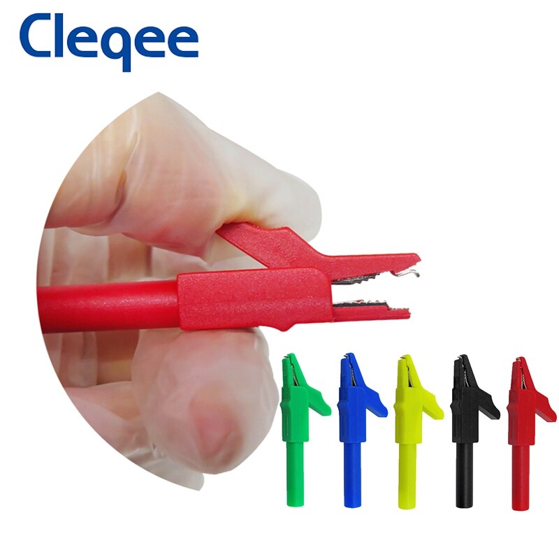 Cleqee P1036B series 4mm Dual Stackable Banana Plug Test Leads Kit with Alligator Clip Spade Plug &amp; Test Probes for Multimeter