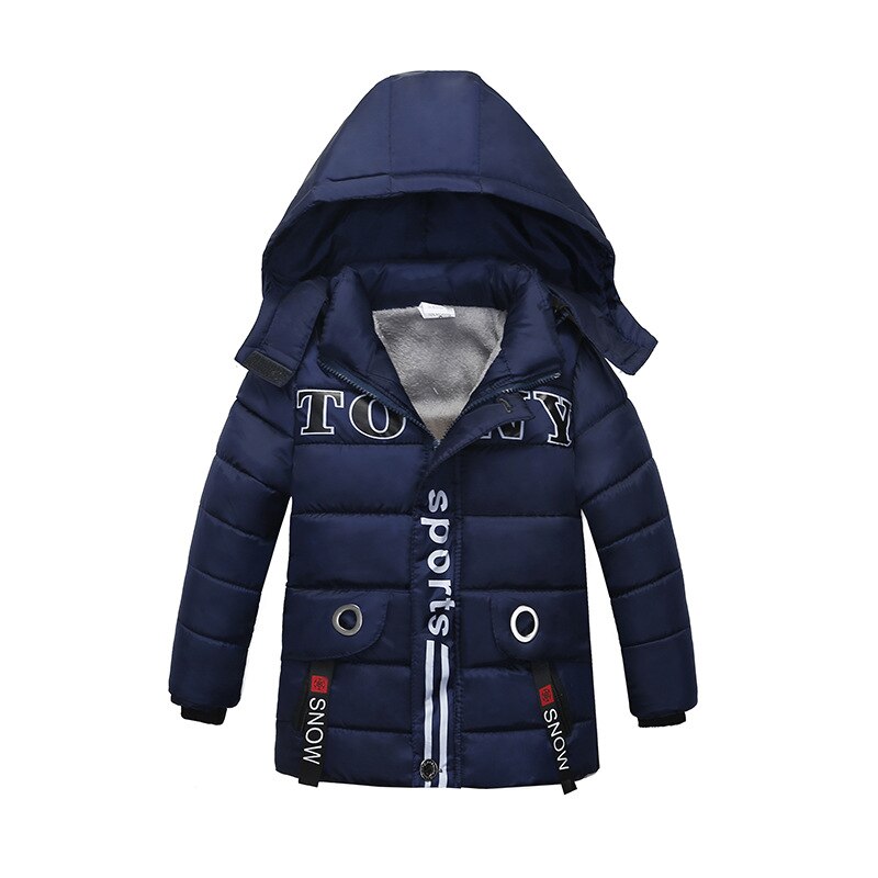 Lange Stil Winter warm Halten Jungen Jacke Dick draussen Sport Mit Kapuze Oberbekleidung Mantel Für freundlicher freundlicher Geburtstag Präsentieren: JK128-Blau / 4T