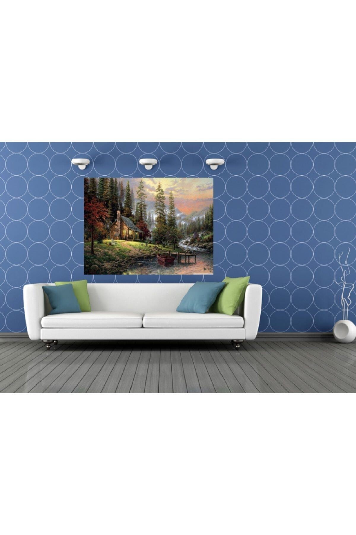 Bos Huis Scenic Foto Canvas Tafel 70X100 Cm – Grandado