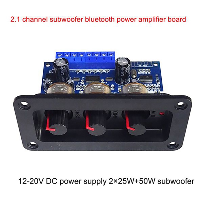2X25W + 50W 2.1 kanałowy Bluetooth 5.0 Subwoofer klasy D płyta wzmacniacza Audio zestaw z DC kobieta + kabel USB + pilot