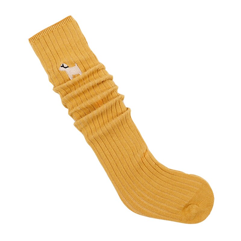 Baby Girls Colorful Kids Socks For Girls Boys Winter Cotton Socks Knee High Children Socks Solid Kids Products Low Price: Yellow