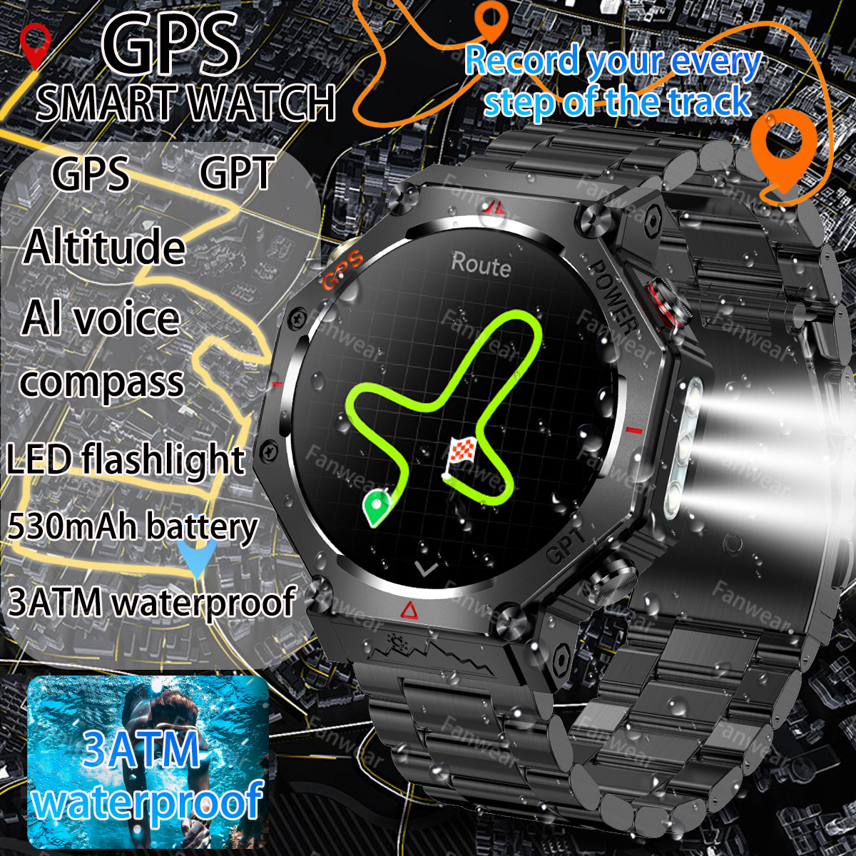 2025 Nuovo sport Militare Smartwatch Da Uomo per Xiaomi T-Rex 3 GPS Astuto Della Vigilanza 5 ATM Impermeabile costruito-in doppio-gruppo musicale GNSS bussola