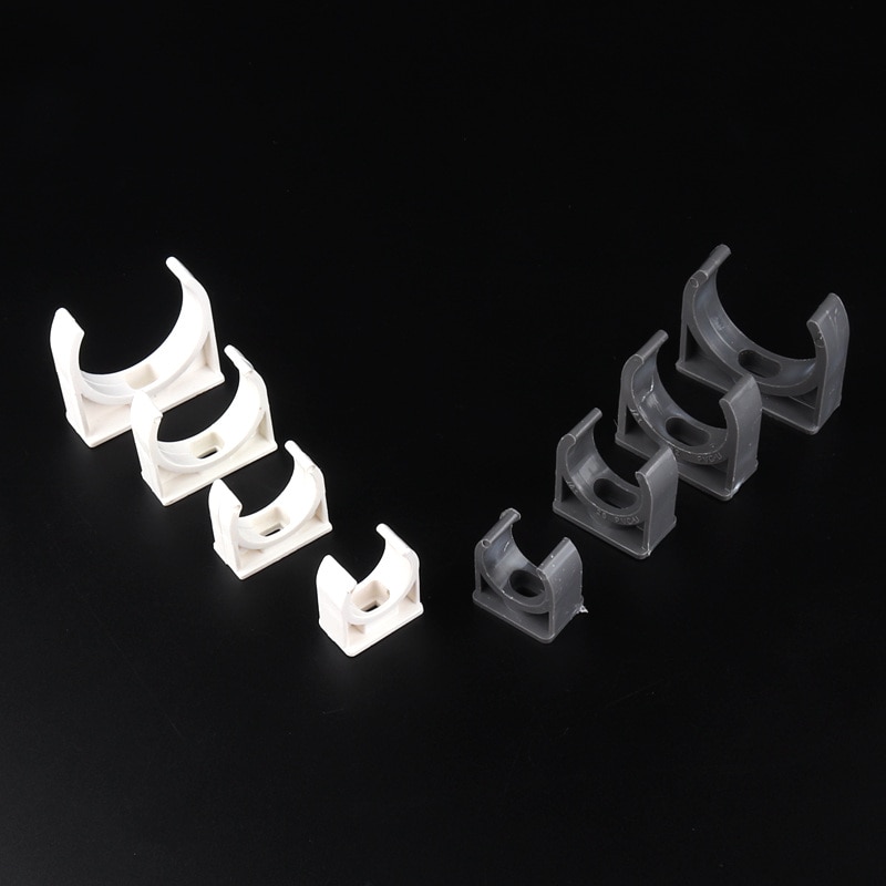 10pcs 20/25/32/40mm PVC Pipe Clamp White/Grey PVC U-Type Clamp Home Garden Irrigation PVC Fittings
