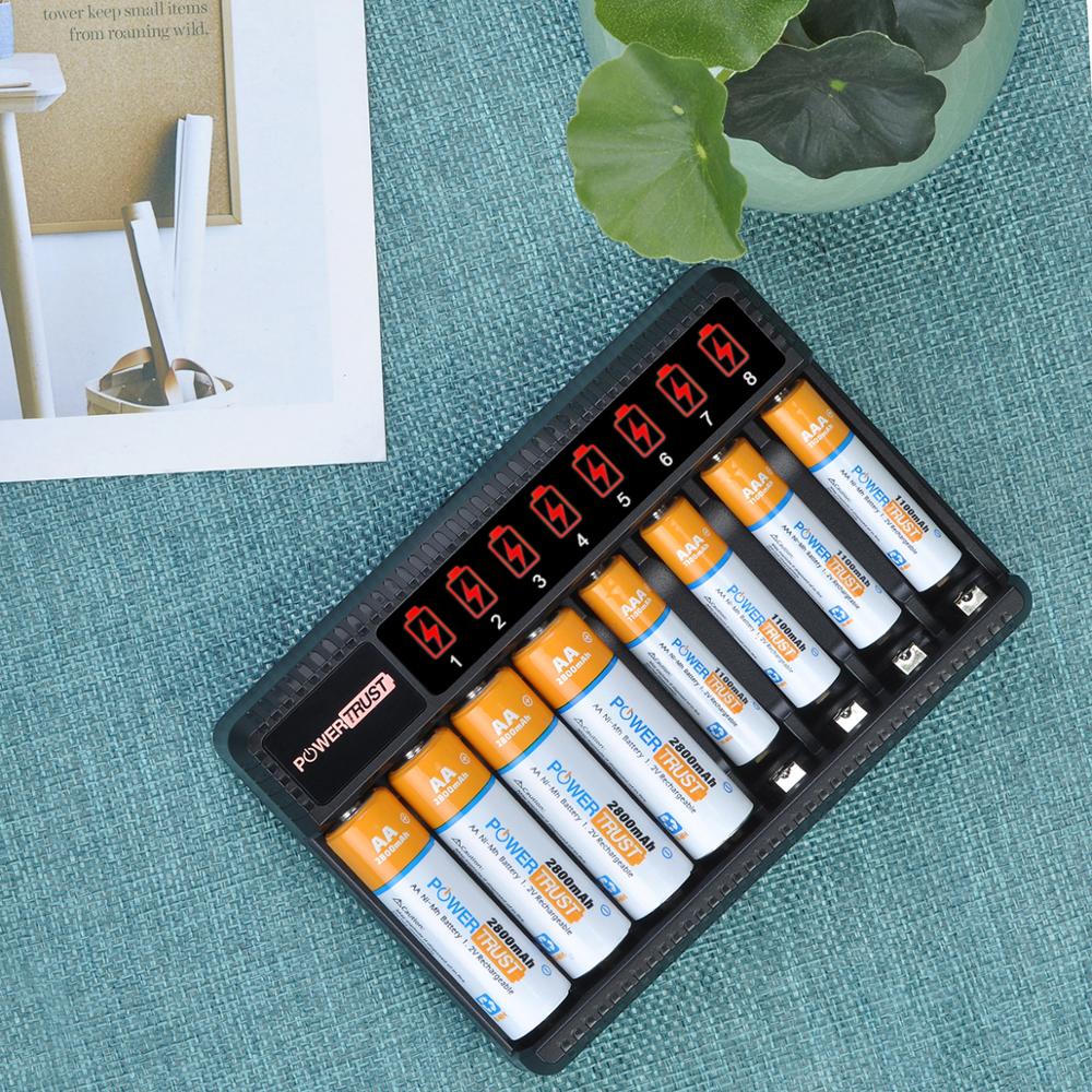 Aa 2800Mah Oplaadbare Batterijen + Aaa 1100Mah Oplaadbare Batterij Met 8Slots Lader Voor Aa Aaa Nimh Elektrische speelgoed