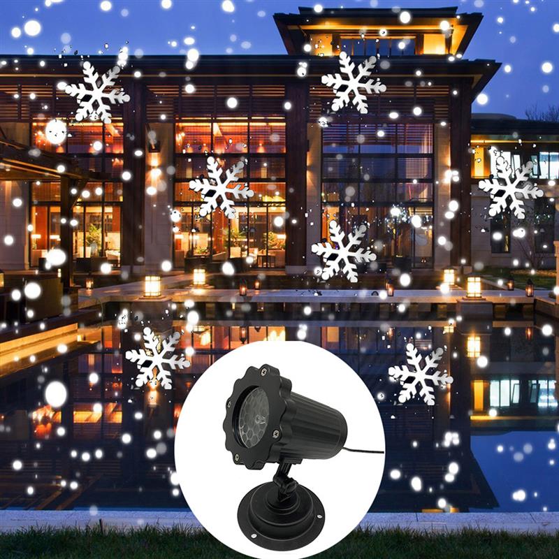 Snowfall Projector Light Waterproof IP65 Outdoor Christmas Snowflake Spotlight With Remote Control For Birthday Halloween