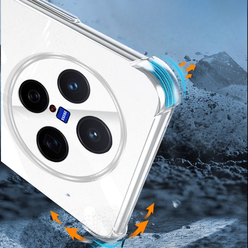 Case Voor Vivo X200 Ultra Magnetische Ring Houder Airbag TPU Cover Voor Vivo X200S X200 Pro Mini Schokbestendig Clear Silicone Back Shell