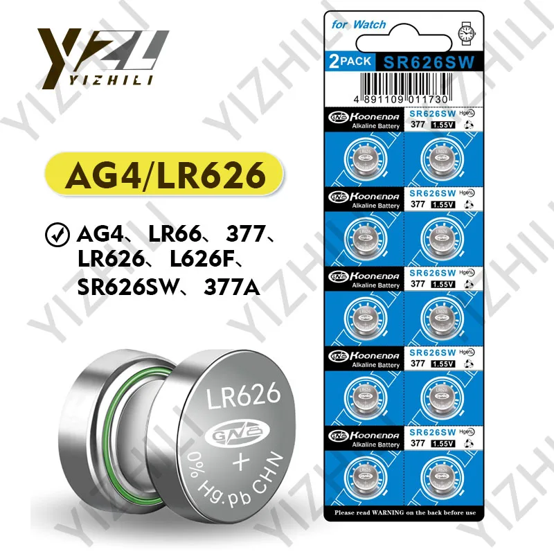 1.55V AG4 LR66 377 LR626 L626F SR626SW 377A 100% oryginalny przycisk baterii do zegarka elektroniczny zegar ruch prezenty