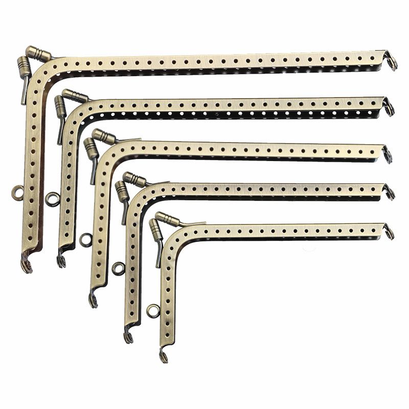 Nonvor 1 sztuk l-kształt metalowy pocałunek blokada zapięcia torebka rama portfel w stylu torebki uchwyt robić torby DIY akcesoria kaletnicze części 5 rozmiary