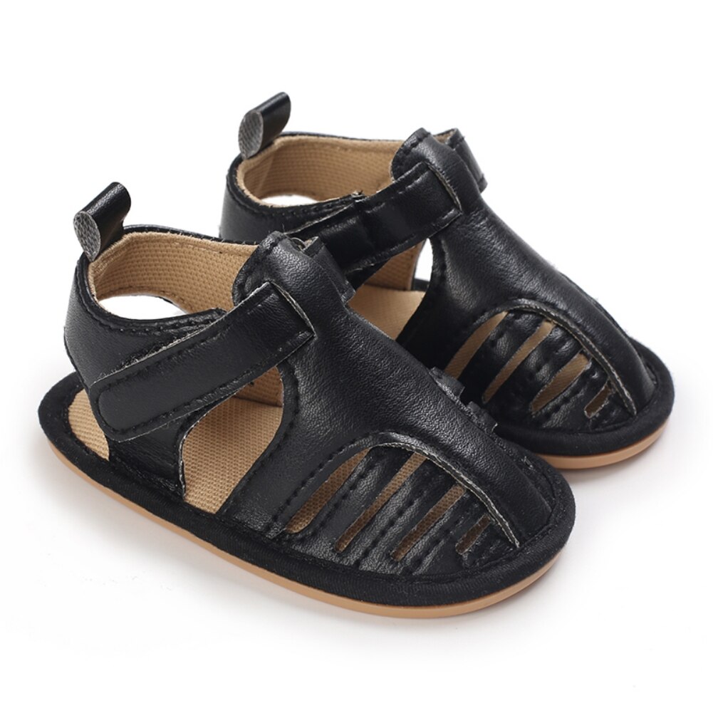 Sandali da bambina per neonati estivi PU Casual antiscivolo scava fuori neonato Prewalker prima camminata scarpe da culla piatte con 0-18M: B / 13-18 mesi