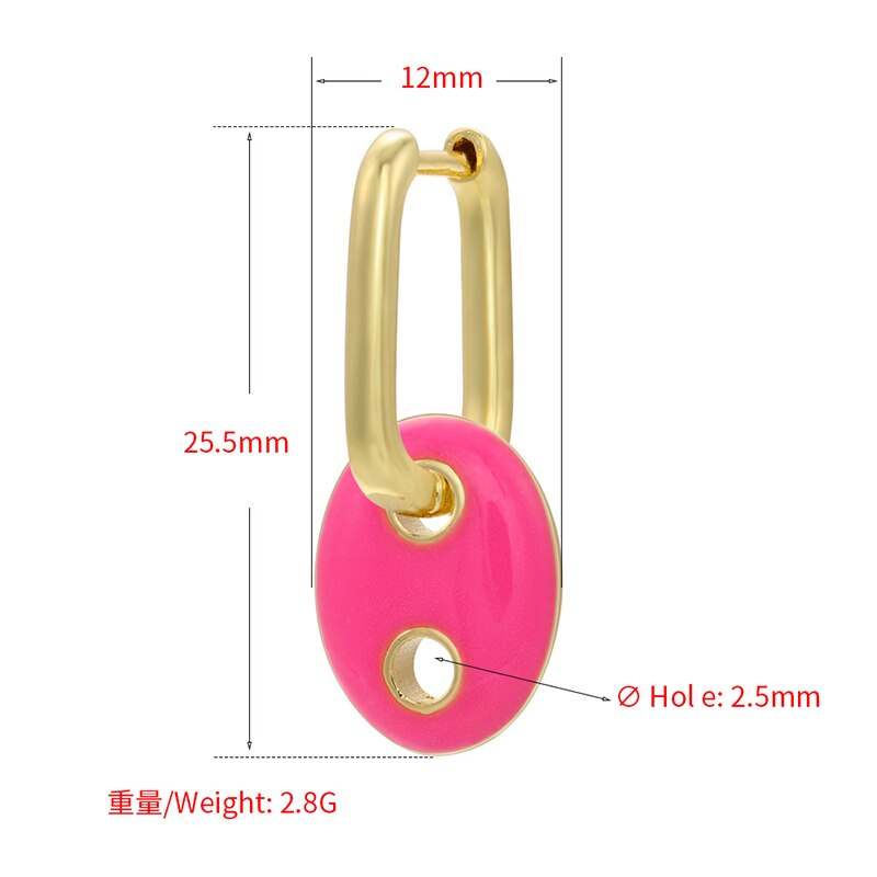 Zhukou Emaille Varken Neus Hoop Oorbellen Zomer Rijke Olieverfschilderij Kleur Vrouwen Kleine Hoepel Oorbellen Sieraden VE385