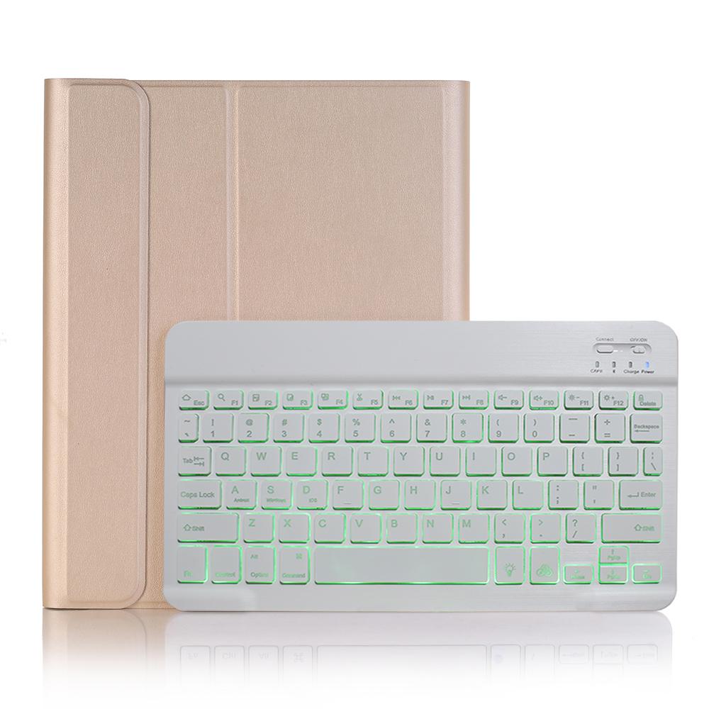 Backlit Keyboard Case voor Apple iPad Air 10.5 Air 3 Case voor iPad Pro 10.5 Bluetooth Toetsenbord Cover funda Potlood Slot: Gold with White