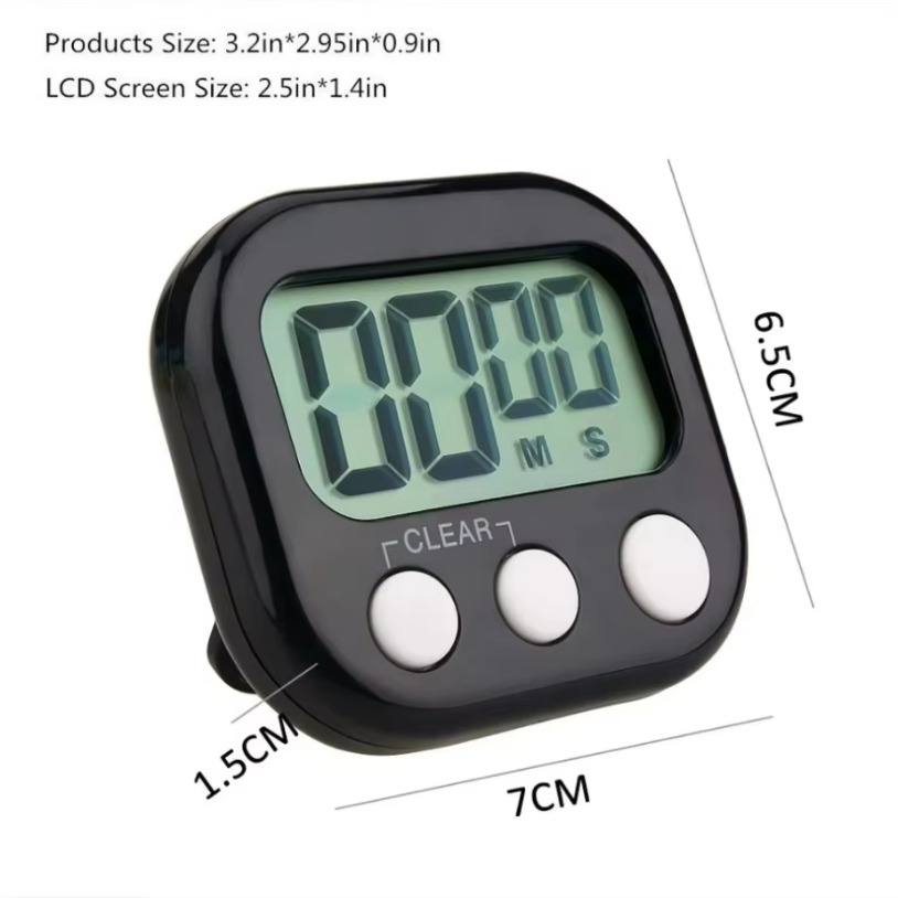 Multifunctional Magnetic Digital Timer Electronic Timer LCD Display Kitchen Baking Countdown Dormitory Learning Reminder
