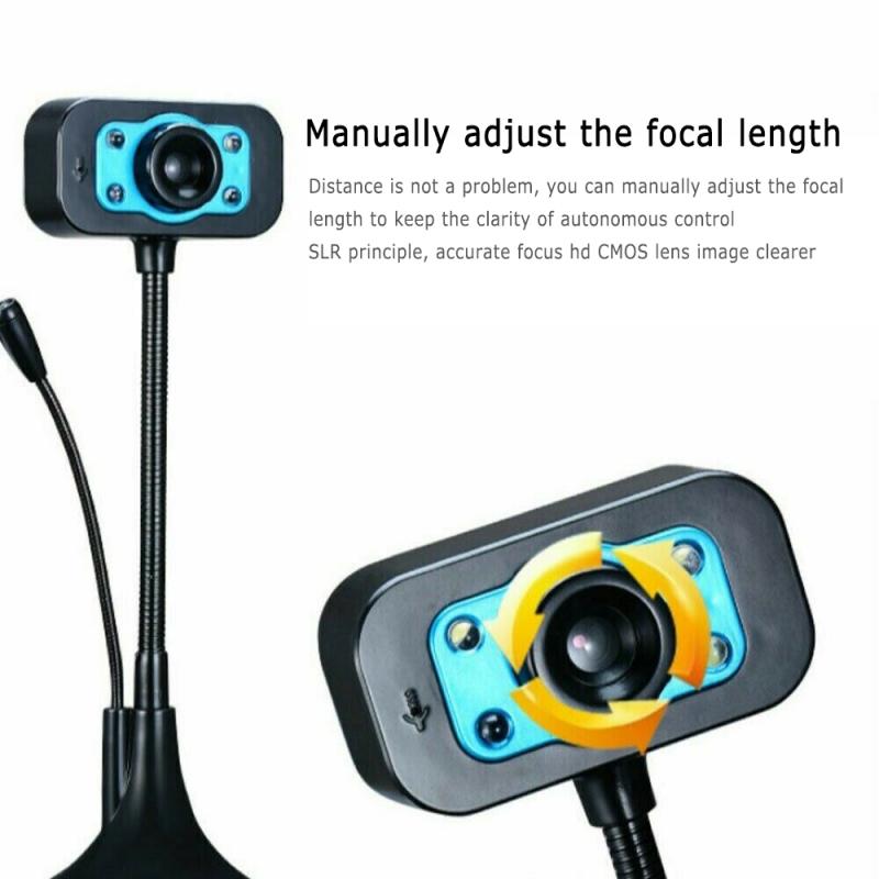 Hd Webcam Usb High Definition Camera Web Cam 360 Graden Mic Met Licht Voor Skype Computer Desktop In Voorraad