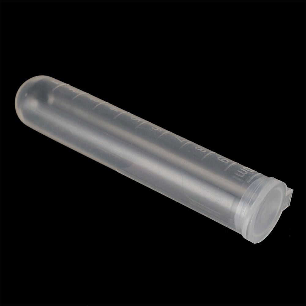 10ml Snap Cap Round Bottom Centrifugal Test Tube Plastic Transparent Centrifuge Tube Laboratory Supplies 5 Pcs