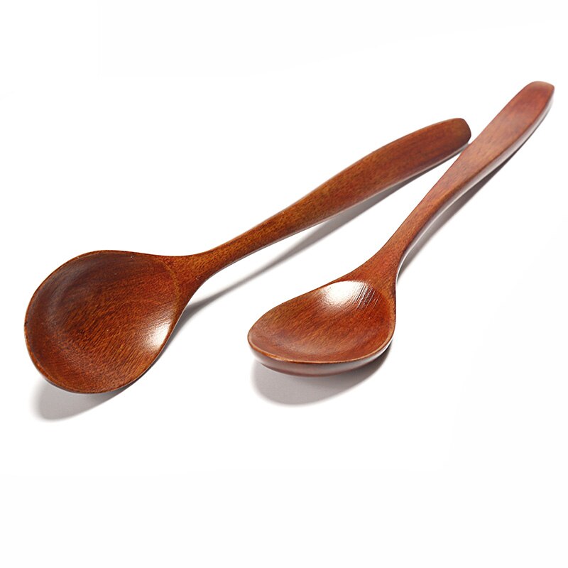 Wooden Spoon Kitchen Cooking Utensil Tool Soup Teaspoon Catering Kids Spoon Kitchenware for Rice Soup