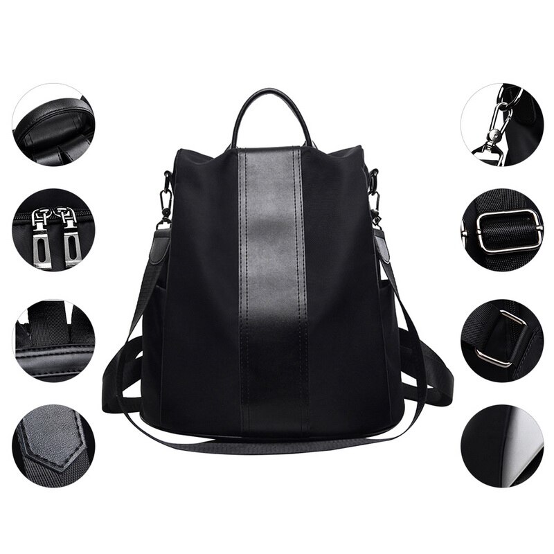 Anti Theft Backpack Women Shoulder School Bag For Teenage Girls Nylon Female Zipper Backpack Ladies Casual Book Bag