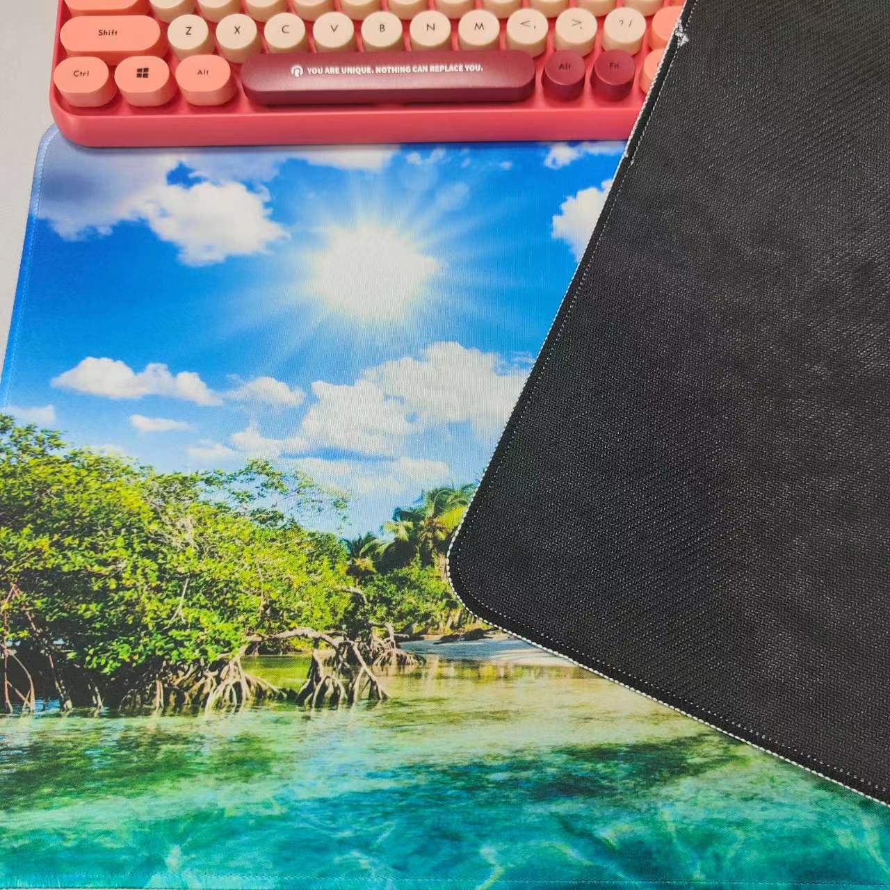 Natureza mousepad 400x900 grande mouse pad nuvem xxl azul tapetes de mesa jogos praia tapete escritório acessórios para computador