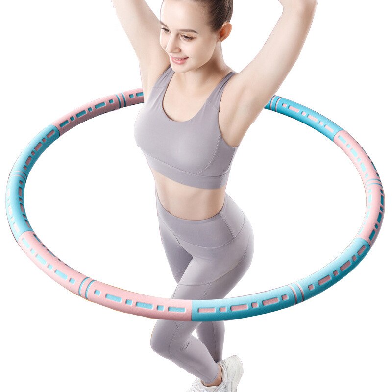 6 Parts Detachable Fitness Ring Stainless Steel Sports Hoop Women Exercise Training Gym Indoor Slim Waist Hula Ring Yoga Circle