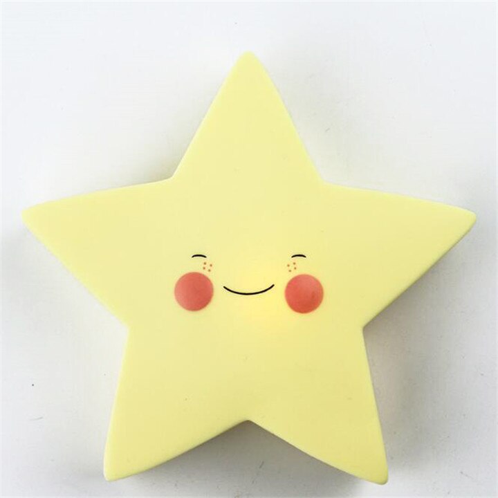 Cartoon Cute LED Kids Sleep Light Silica Gel Luminous Nightlight Lovely Lamp Sun Silicone Baby Room Light Toys: Star E