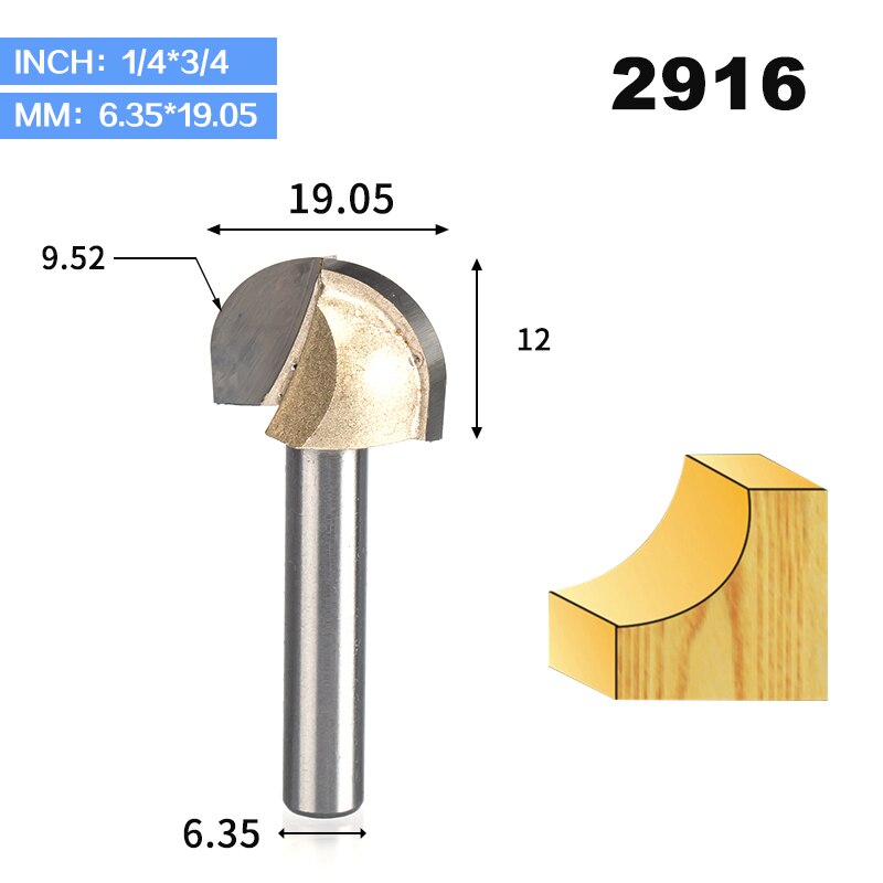 HUHAO 1pcs 6/8mm Shank Double Edging Router Bits for Wood Cove Box Bit CNC Milling Cutter Carbide Woodworking Tools: 2916
