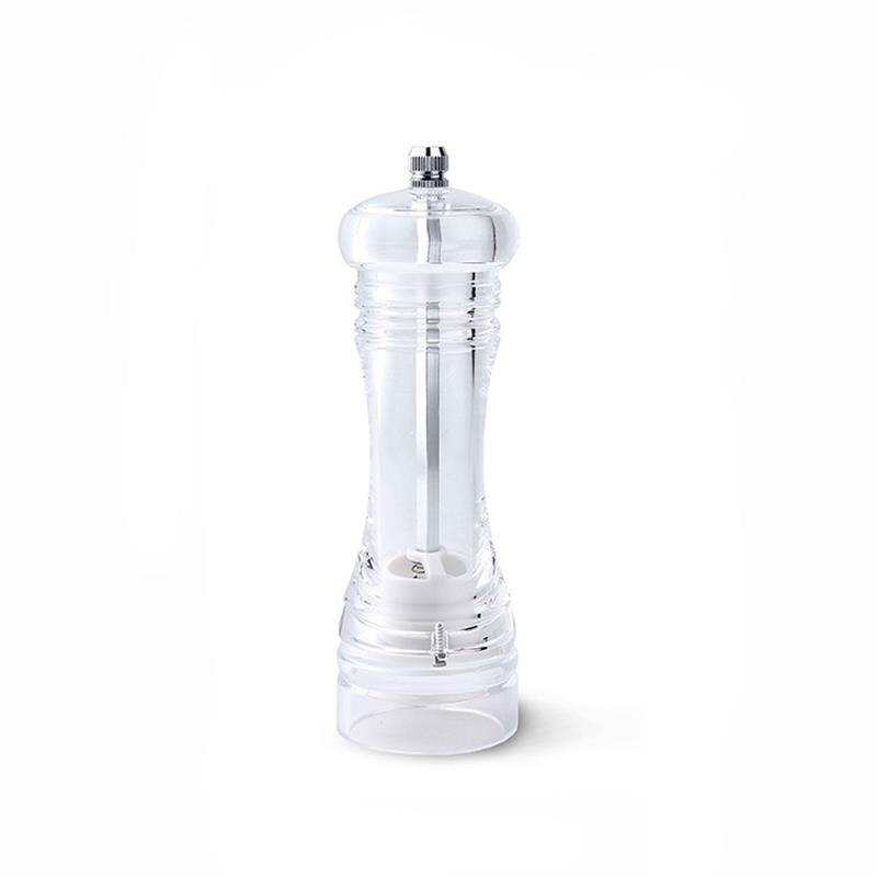 Acrylic Combo Pepper Mill and Salt Shaker with Adjustable Coarseness Ceramic Mechanism Easy to Use: 6 inch