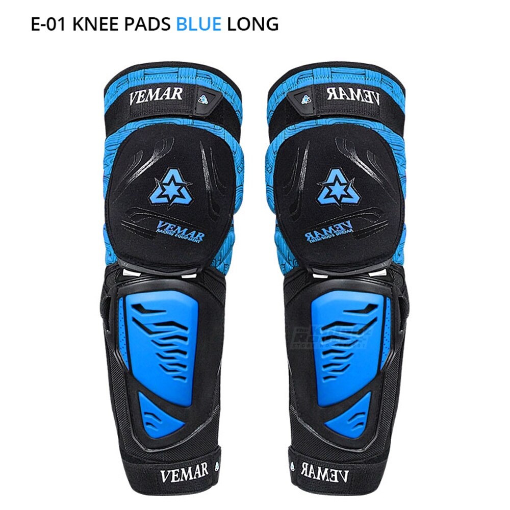 Joelheira de motocross, equipamento verde de proteção para motocicleta, proteção para o corpo e equitação, quatro estações: E-01 Blue
