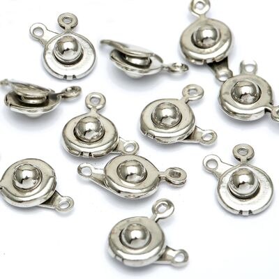 30 Sets 15X8 Mm Snap Sluitingen Voor Armbanden Ketting Sieraden Maken Sluiting Haken Connector Charms Diy Accessoires: Silver