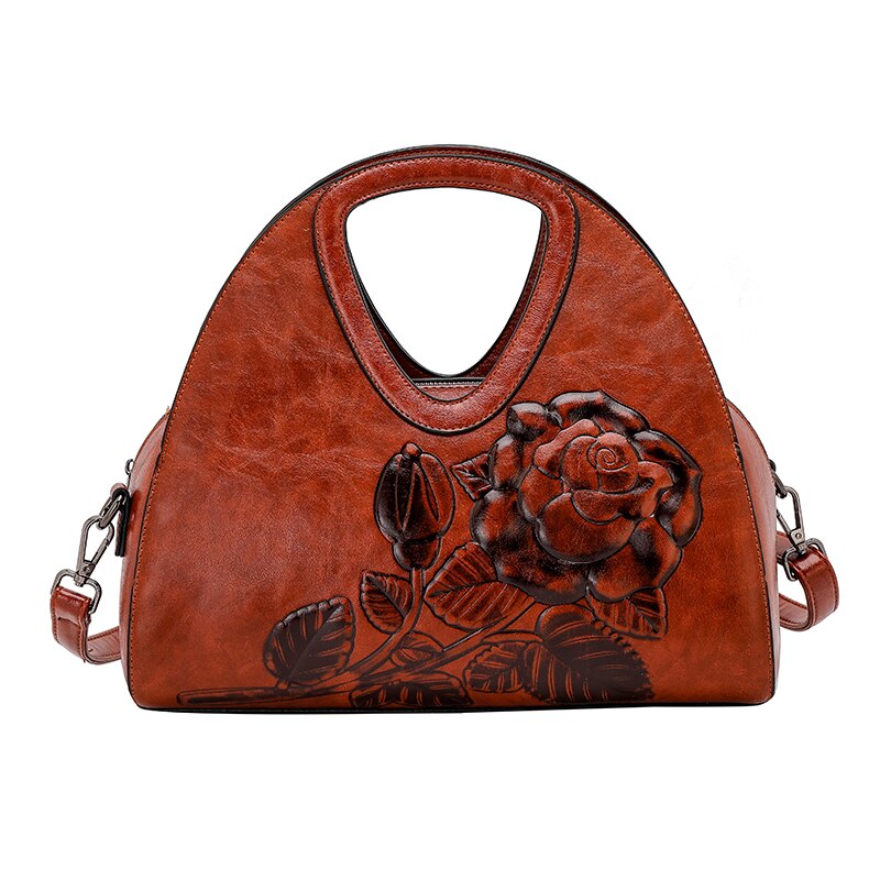 Handtassen met rozenprint voor dames, luxe merktassen, dames messenger bags, tote bags voor dames: Bruin