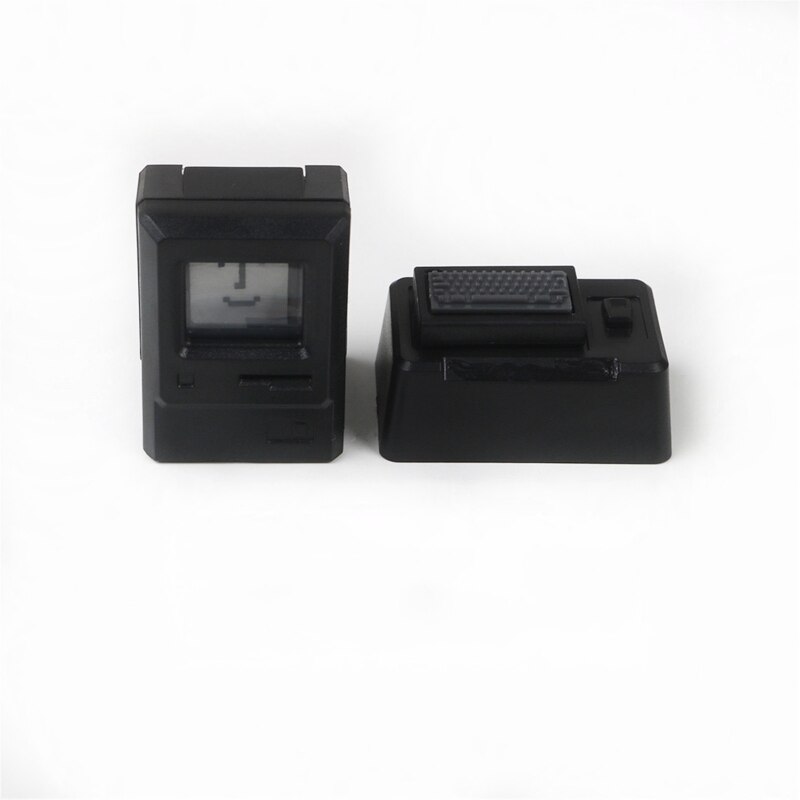 Retro Keycaps For Mechanical Keyboard ABS Classic Retro Cute Transparent Keycaps Mini Keyboard shape Keycaps 8 Pcs: Black