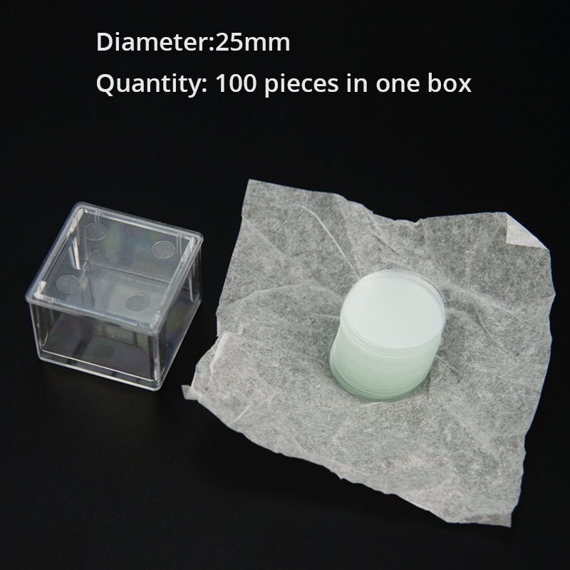 20/28mm runda blanka objektglas för mikroskopglas täckglas objektglas täckglas tjocklek 0.13 - 0.17mm 100 st objektglas för mikroskop: 25mm