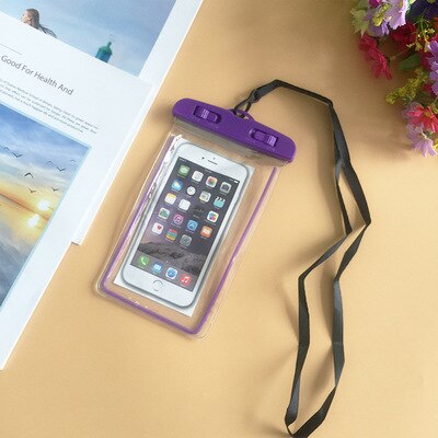 Waterproof Bag Case Universal 6.5 inch Mobile Phone Bag Swim Case Take Photo Under water For iPhone 7 Full Protection Cover Case: FSD-purple