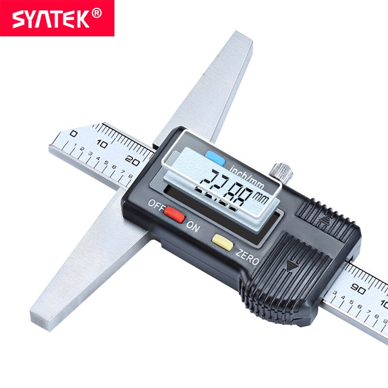 Syntek-calibrador Vernier de profundidad Digital estándar, micrómetro electrónico de acero inoxidable, profundidad CE, 6 ", 8", 12 ", 150mm, 200mm, 300mm
