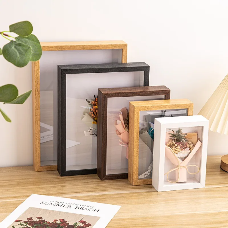 3D Houten Fotolijsten Diepte 3 cm 5 cm Gedroogde Bloem Specimen Houder Handgemaakte DIY Handwerk Display Phote Frame Woondecoratie