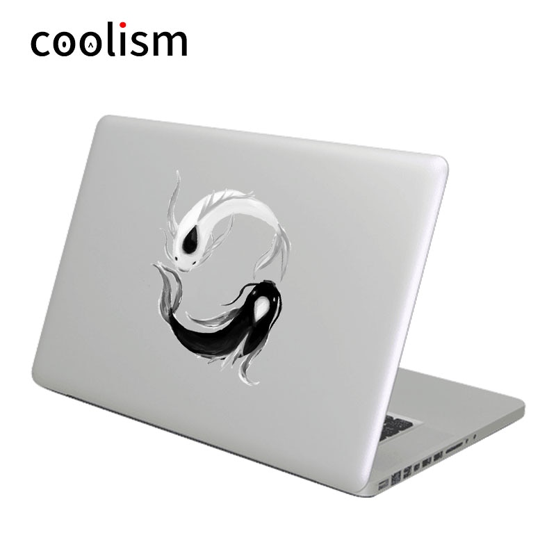 Yin &yang fish laptop-klistremerke for apple macbook air pro retina 11 12 13 14 15 tommer hp mi notebook-dekal mac book skin-klistremerke