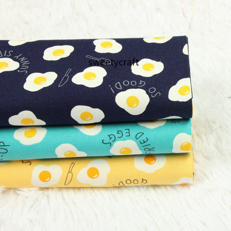 110 x 45cm dikke katoenen linnen stof gebakken eieren bedrukt diy naaitassen tafelkleed knutselmateriaal huisdecoratie doek
