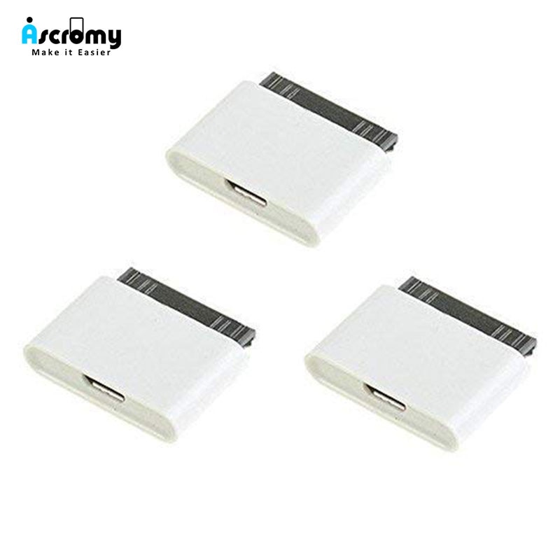 Ascromy 3 PCS Micro USB Naar 30Pin Kabel Adapter Oplader Converters voor Apple iPhone 4 4 S 3 3GS iPhone4 iPhone4s