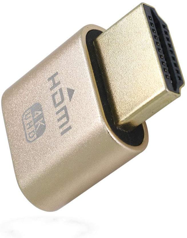 10PCS VGA Virtual Display Adapter HDMI-compatible DDC EDID dummy plug Headless Ghost Display Emulator Lock plate 1920x1080 @60Hz: Gold