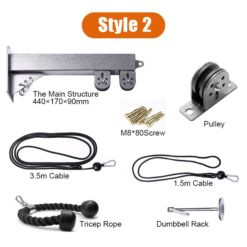 Fitness DIY Pulley Cable Machine Blaster Trainer With Pulley Attachments Biceps Triceps Workout Forearm Pull Rope Wrist Roller: 12