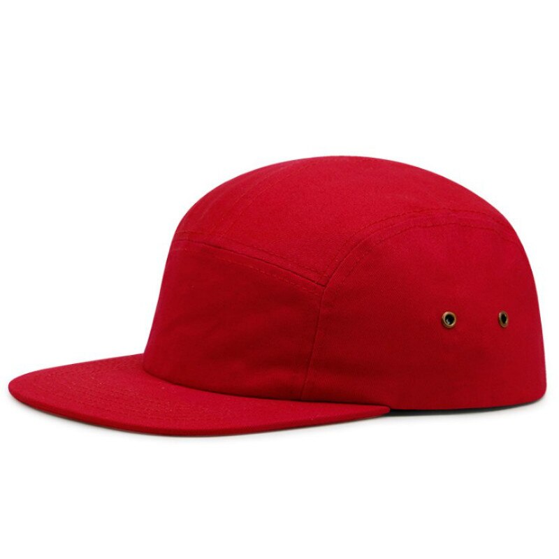 Casual Cotton 5 Panel Cap Solid Flat Brim Baseball Cap Hip Hop Blank Snapback Men Cap Outdoor Sports Kpop Cap K Pop Hat: Red