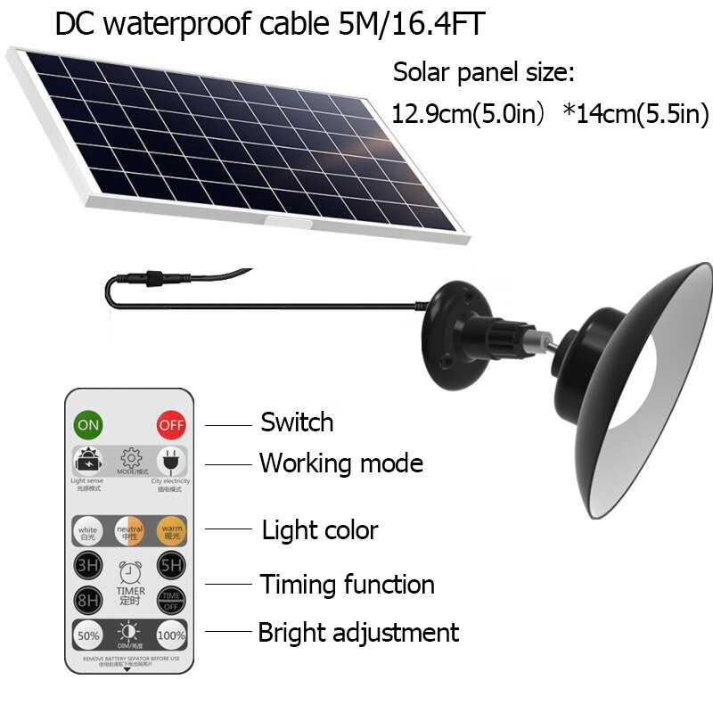 Solar Led Light Outdoor Shed Lights Garden Light Wall Lamp Sunlight Waterproof Cord Sunlight Pendant Ceiling Porch Indoor