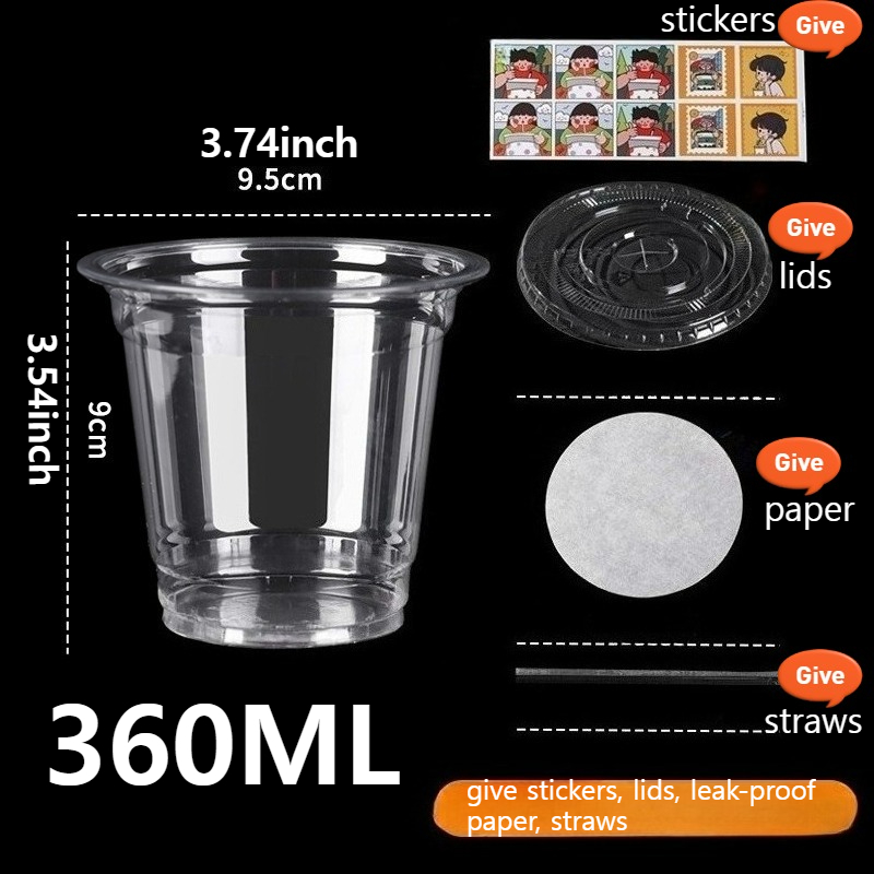 10 STKS Wegwerp Plastic Bekers met Deksels En rietje Thuis Restaurant Drinkwinkel Party Picknick Party Koffie melk thee kopjes