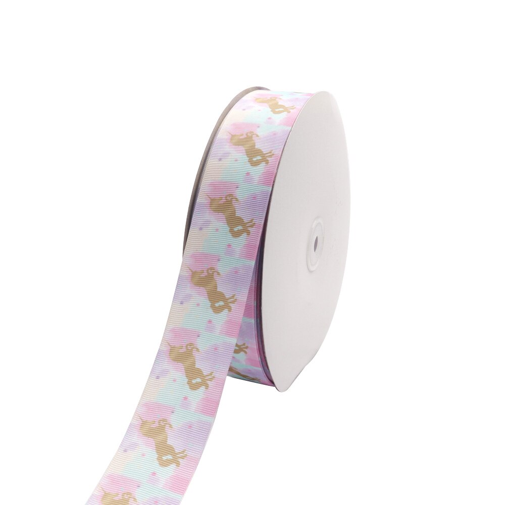 IBOWS 38mm Cartoon Grosgrain Band Regnbåge Enhörning Tryckt Band DIY Håraccessoarer Förpackning Festdekoration 5yards: 4