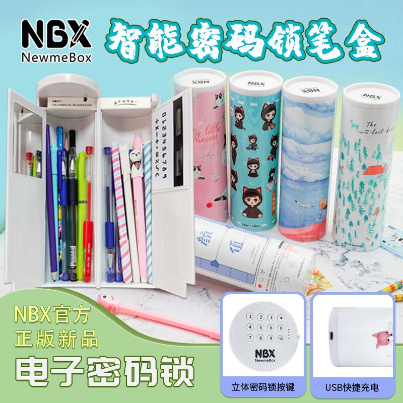 Elektronische Code Lock Kawaii Pen Box Multifunctionele Slimme Technologie Briefpapier Doos Trousse Scolaire Stylo