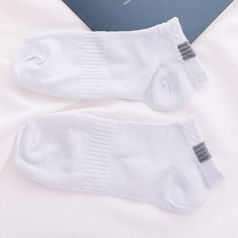 10 Stuks = 5 Paar/partij Zomer Katoen Man Korte Sokken Mode Ademende Man Boot Sokken Comfortabele Casual Sokken Mannelijke Witte: Baihui 5pair