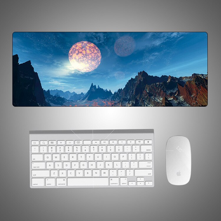 Starry Sky Large Writing Desk Mats Laptop Mouse Mat Mouse Pad Cute Mouse Pad Gaming Deskpad for Office Home Gamer 80x30: 3-800x300x2mm