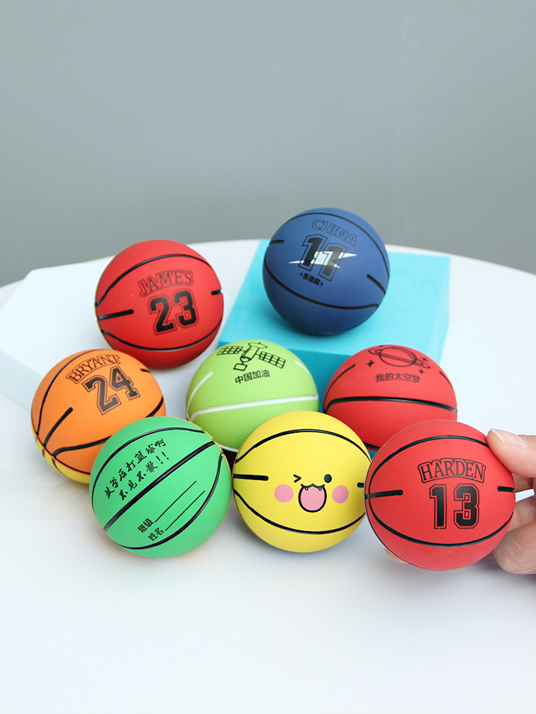 6cm rubber basketball cartoon cute super high elasticity mini basketball creative kids outdoor indoor interactive game toy ball